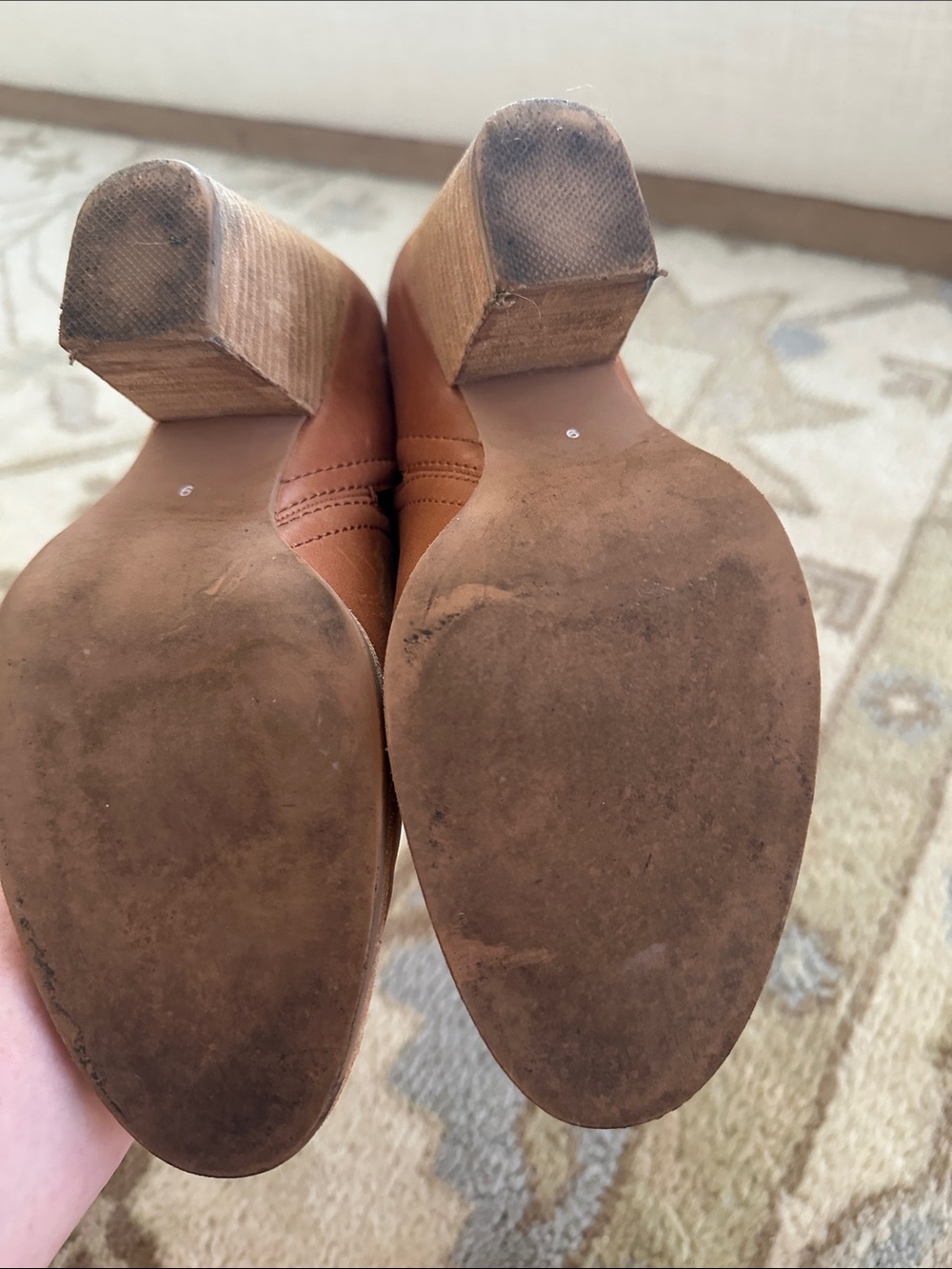 Jeffrey Campbell Tan Leather Block Heel Ankle Booties - Picture 3 of 8